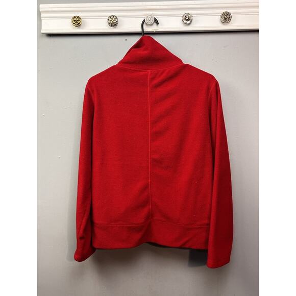 Coldwater Creek Fleece Jacket Womens Size‎ Small Red Full Zip Pockets - Picture 2 of 7